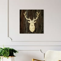 Wynwood Studio Animals Wall Art Canvas Prints 'Gold Stag' Zoo and Wild Animals-Gold, Brown