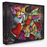 Stupell Industries Colorful Geometry Abstract Distressed Texture Painting Canvas Wall Art Eric Waugh