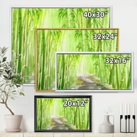 Designart 'put u zelenoj bambusovoj šumi' tradicionalni uramljeni platneni zidni umjetnički Print