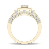 3 4CT TDW Diamond 10K žuti zlatni dvostruki zaručni prsten
