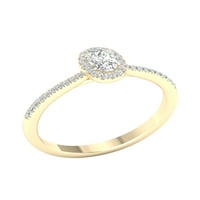 Imperial Ct TDW Ovalni dijamantski oreol zaručnički prsten od 10k žutog zlata