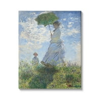 Stupell Industries žena sa klasikom suncobrana Claude Monet slika slika Galerija umotano platno Print