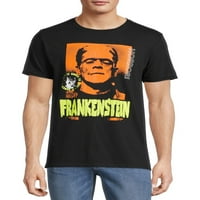 Halloween muške i velike muške grafičke majice Frankenstein i Dracula, 2 pakovanja