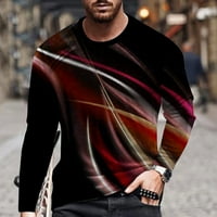 CLLIOS MENS grafički teas Clearence 3D optička iluzija Širina dugih rukava Stilski pulover TOP modne modne