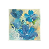 Stupell Moderni Plavi Geranijumi Uzorkovani Botaničko-Cvjetno Slikarstvo Zidna Ploča Neuramljena Umjetnost Print Zidna Umjetnost