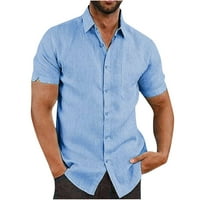 Smanjene majice za gumbu za muškarce Čvrsto isključivo ovratnik džepni gumb s kratkim rukavima majica,