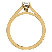 Dijamantski zaručnički prsten za žene Emerald Solitaire 4-krak GIA Certified 0. Karat 18k zlato