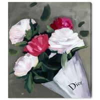Wynwood Studio modni i Glam zidni umjetnički platneni printovi' Peony Lover ' Lifestyle-Bijela , roze