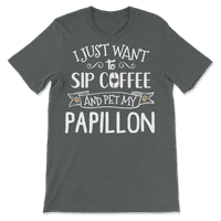 Smiješni Papillon dog i kafa-Sip i kućni ljubimac