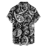 Majica sa printom Paisley pattern Print meki prednji tasteri Tee Tops za muškarce sa džepom na grudima