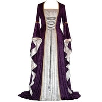 Ležerne prugaste haljine za žene duge sarafane ženske ženske Vintage keltske dužine poda renesansne gotičke
