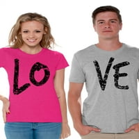 Neugodne majice Love Par Podudaranje majica Love T majice za parove Ljubav par podudaranje odjeće za valentinovo