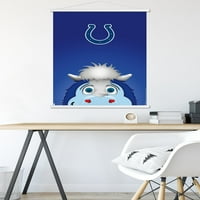 Indianapolis Colts-S. Preston Mascot plavi zidni Poster sa drvenim magnetnim okvirom, 22.375 34
