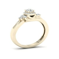 1 4ct TDW dijamantski verenički prsten od žutog zlata od 10k