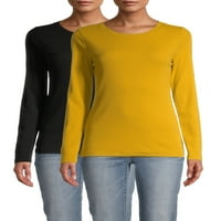 Vrijeme i Tru ženski pulover tanka majica s dugim rukavima, pakovanje