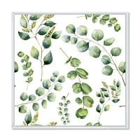 Zelene eukaliptopske grane biljke III uokvireno slikanje platno Art Print