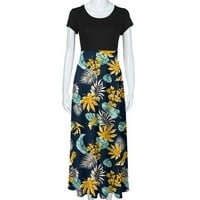 ljetne haljine za žene clearance Trendswomen's Tie-Dye šarene duge cvjetne haljine s printom plaža Casual Maxi Sundress Black L