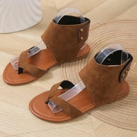 Ljetne Ravne Sandale Ženske Majke Dan Pokloni Plaže Sandale Modni Roman Tange Cipele Smeđe Veličine 38