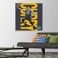 Zlatni državni ratnici - Stephen Curry zidni poster sa drvenim magnetskim okvirom, 22.375 34