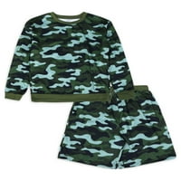 Wonder Nation Boys duge rukave košulju i kratki pidžama Set, 2 komada, veličine 4 - & Husky