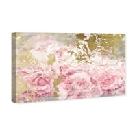 Wynwood Studio Floral and Botanical Wall Art Canvas Prints' Pink And Gold Camellias ' Florals - Pink,