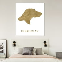 Runway Avenue životinje zid Art platno grafike 'Doberman' psi i štenci - zlato, bijelo