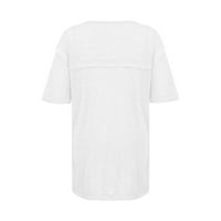 Hanas Tops ženska štampa okrugli vrat T-Shirt kratki rukav bijeli M