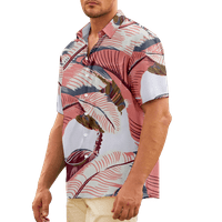 Hawaiian Shirt Leaves Casual Kratki Rukav Dugme Dole Majice Aloha Shirt Deca Veličina Za Odrasle