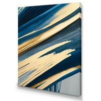 Designart Bold Blue Brush Strokes I Platno Zid Art