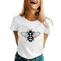 Žene Kratke Majice I Bluze Suve Majice Žene Žene Proljeće Ljeto Pčele Štampane Kratki Rukav O Vrat T Majica