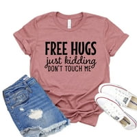 Free Hugs Tshirt samo se šalim T-shirt Introvert poklon socijalno distanciranje Tee Ne diraj me majice