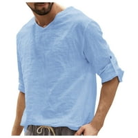 Muške udobne majice V izrez Dugi rukav jesen Casual vrhovi za muškarce Osnovni labavi čvrsti Lounge Top