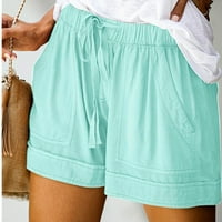 Lounge kratke hlače za žene Ljeto Kratke hlače za plažu Plus veličine elastična struka vuče lagana džepa