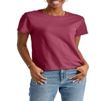 Hanes originali Ženska majica sa zakrivljenim rubom, pamučna klasična-fit tee