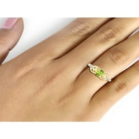 JewelersClub Peridot Prsten Birthstone Nakit-0. Karatni Peridot 14k pozlaćeni srebrni prsten nakit sa