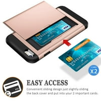 Nosač kartica Nosač Novčanik IPhone Dual sloj otporan na udarce sa teškim zaštitom