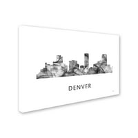 Zaštitni znak likovne umjetnosti 'Denver Colorado Skyline WB-BW' Canvas Art by Marlene Watson