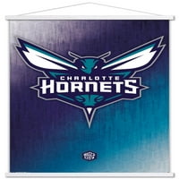 Charlotte Hornets-zidni Poster sa drvenim magnetnim okvirom, 22.375 34