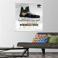 Pittsburgh Penguins - zidni poster za klizanje sa magnetnim okvirom, 22.375 34