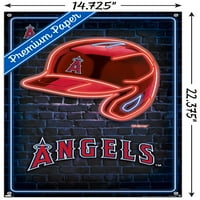Los Angeles Angels - Neonska kaciga zidni poster sa push igle, 14.725 22.375