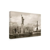 Zaštitni znak likovne umjetnosti' sloboda i Ajfelov toranj Pariz Francuska Monotint ' platno Art Monte