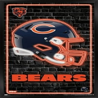 Chicago Bears - Neonska kaciga zidni poster, 14.725 22.375 Uramljeno