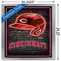 Cincinnati Reds - Neonska kaciga zidni poster, 14.725 22.375 Uramljeno