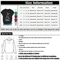 Plus Size vrhovi za ženske bluze sa V-izrezom sa puloverom sa štampanim kratkim rukavom Crni 2XL