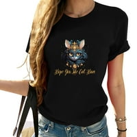 Nadam se da volite mačju dlaku Cat Lover modni grafički štampani ženski kratki rukav majica - ljetni Top