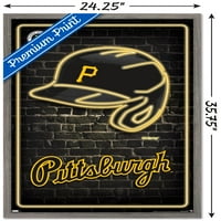 Pittsburgh Pirates - Zidni poster neonske kacige, 22.375 34 Uramljeno