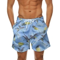 dmqupv L plivačke kratke hlače muške ljetne Casual kratke hlače Casual havajski stil štampane kratke muške daske od ananasa svijetloplave 4x-velike