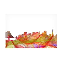 Marlene Watson 'San Francisco Skyline Summer Swirl 2' Canvas Art