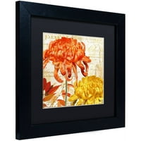 Zaštitni znak likovne umjetnosti Chrysanthemums i platno umjetnost bojom pekari crna mat, crni okvir