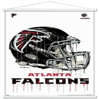 Atlanta Falcons - Zidni poster kacige sa drvenim magnetnim okvirom, 22.375 34